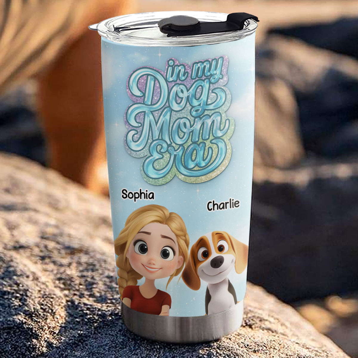 Custom Christmas Birthday Gifts For Dog Mom, Dog Lovers • Into The Sky - Personalized 3D Effect Tumbler