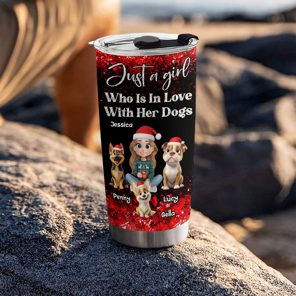 Custom Christmas Birthday Gifts For Dog Mom, Dog Lovers • My Shining Star - Personalized 3D Effect Tumbler