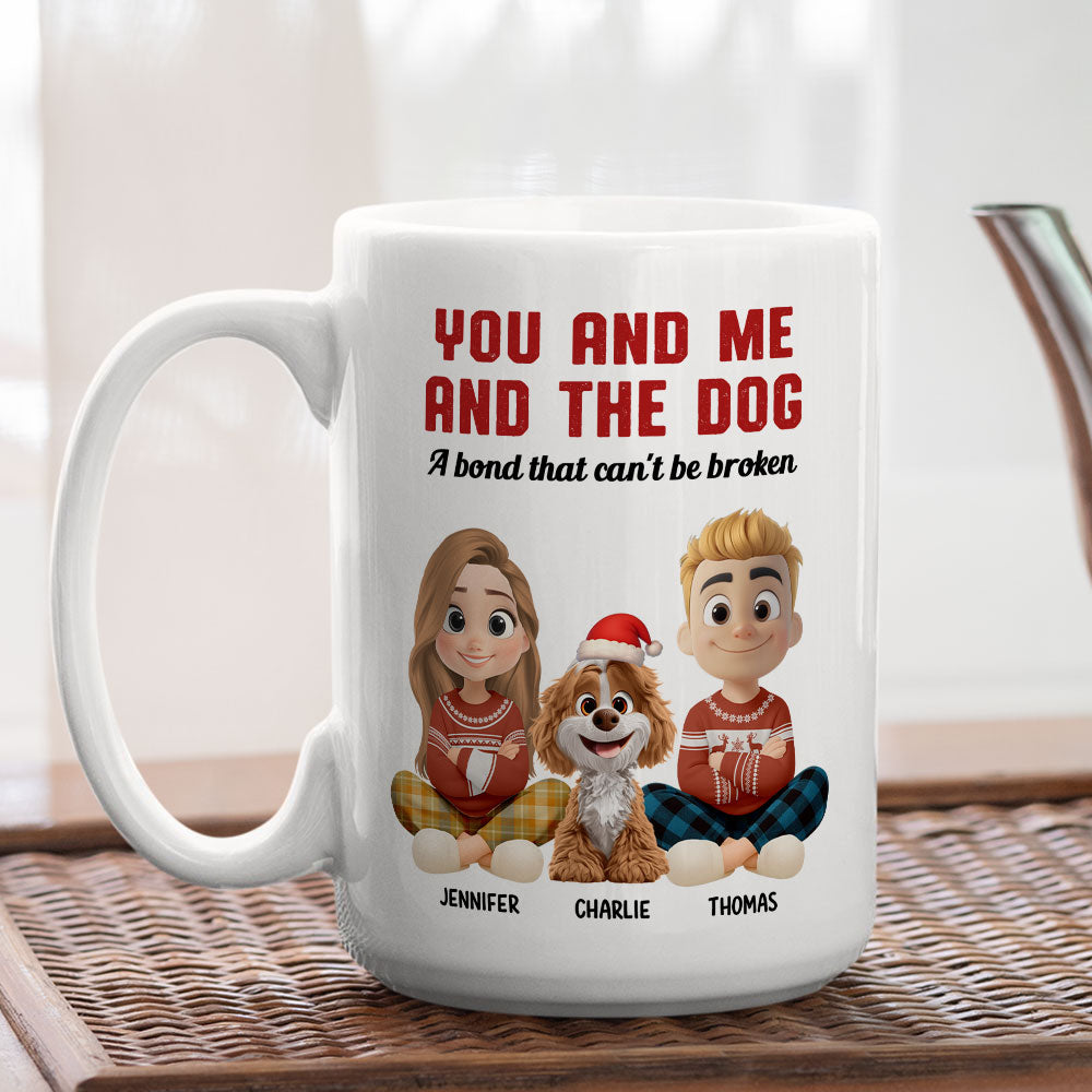 Custom Christmas Birthday Gifts For Dog Lovers • You Me And The Dog Snow Ver - Personalized Coffee Mug