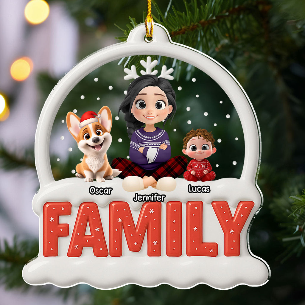 Custom Christmas Decor Home Birthday Gifts For Dog Lovers • Together Forever Round Version - Personalized 3D Effect Acrylic Ornament