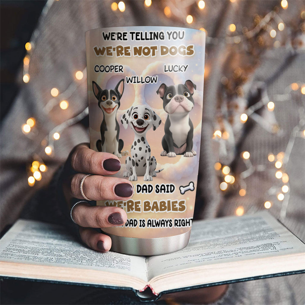 Custom Christmas Birthday Gifts For Dog Lovers • I Am Telling You Cartoon - Personalized 3D Effect Tumbler