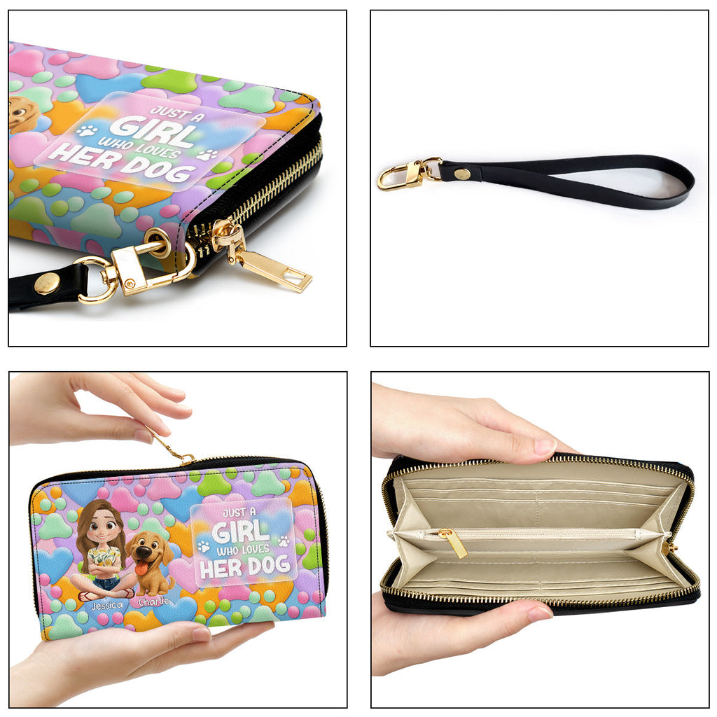 Just A Girl Who Love Dogs - Personalized Leather Wallet