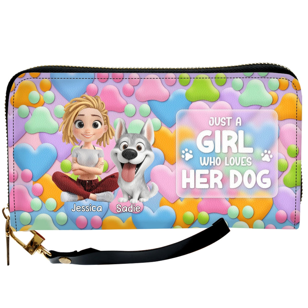 Just A Girl Who Love Dogs - Personalized Leather Wallet