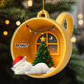 Custom Christmas Decor Home Birthday Gifts For Cat Lovers • Sleeping Cat Cupcake - Personalized Acrylic Ornament