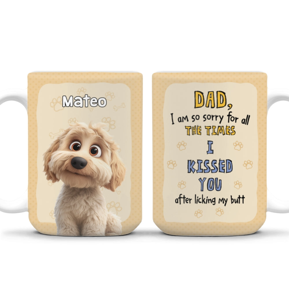 Custom Mother's Father's day Birthday Gifts For Dog Lovers • Licking The Butt - Personalized Coffee Mug