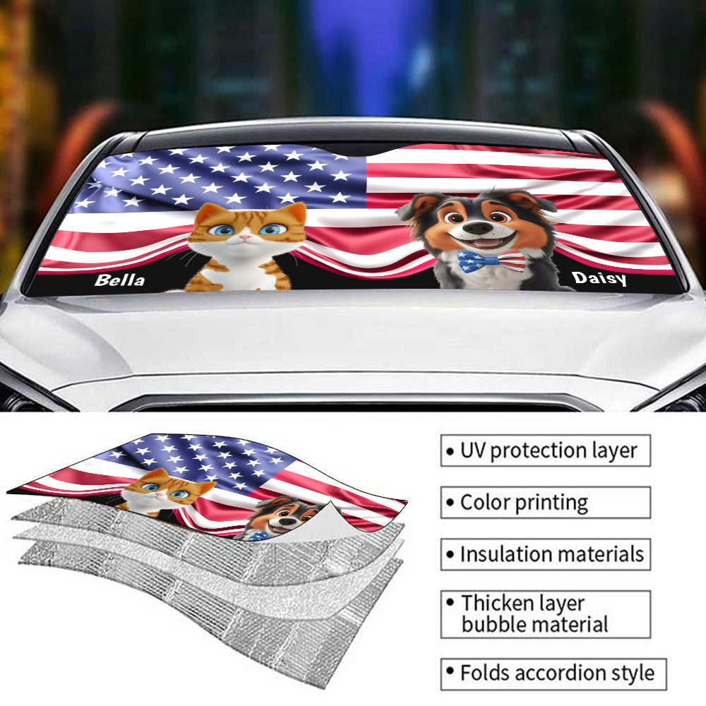 Proud American Pets - Personalized Car Sunshade