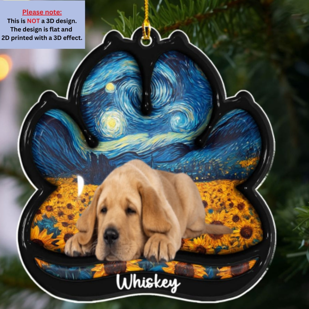 Custom Christmas Decor Home Birthday Gifts For Dog Mom, Dog Lovers • Lay Here With Me Photo - Personalized 3D Effect Acrylic Ornament