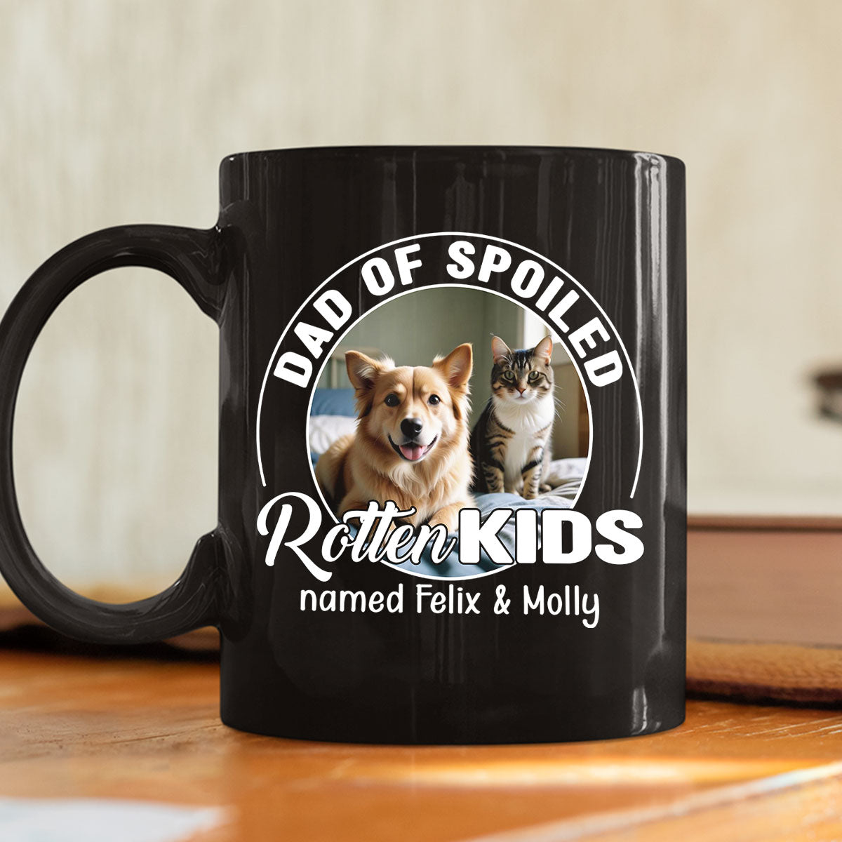 Custom Photo Christmas Birthday Gifts For Pet Lovers • Handsome Spoiled Rotten Pet Photo - Personalized Coffee Mug