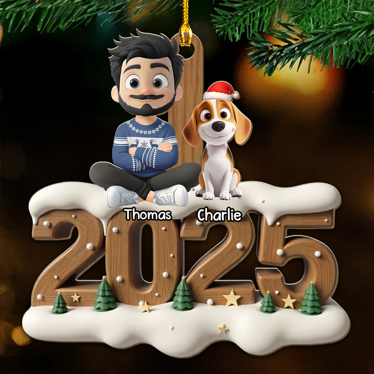 Family Now Onwards General Version - Personalized 3D Effect Wood Ornament