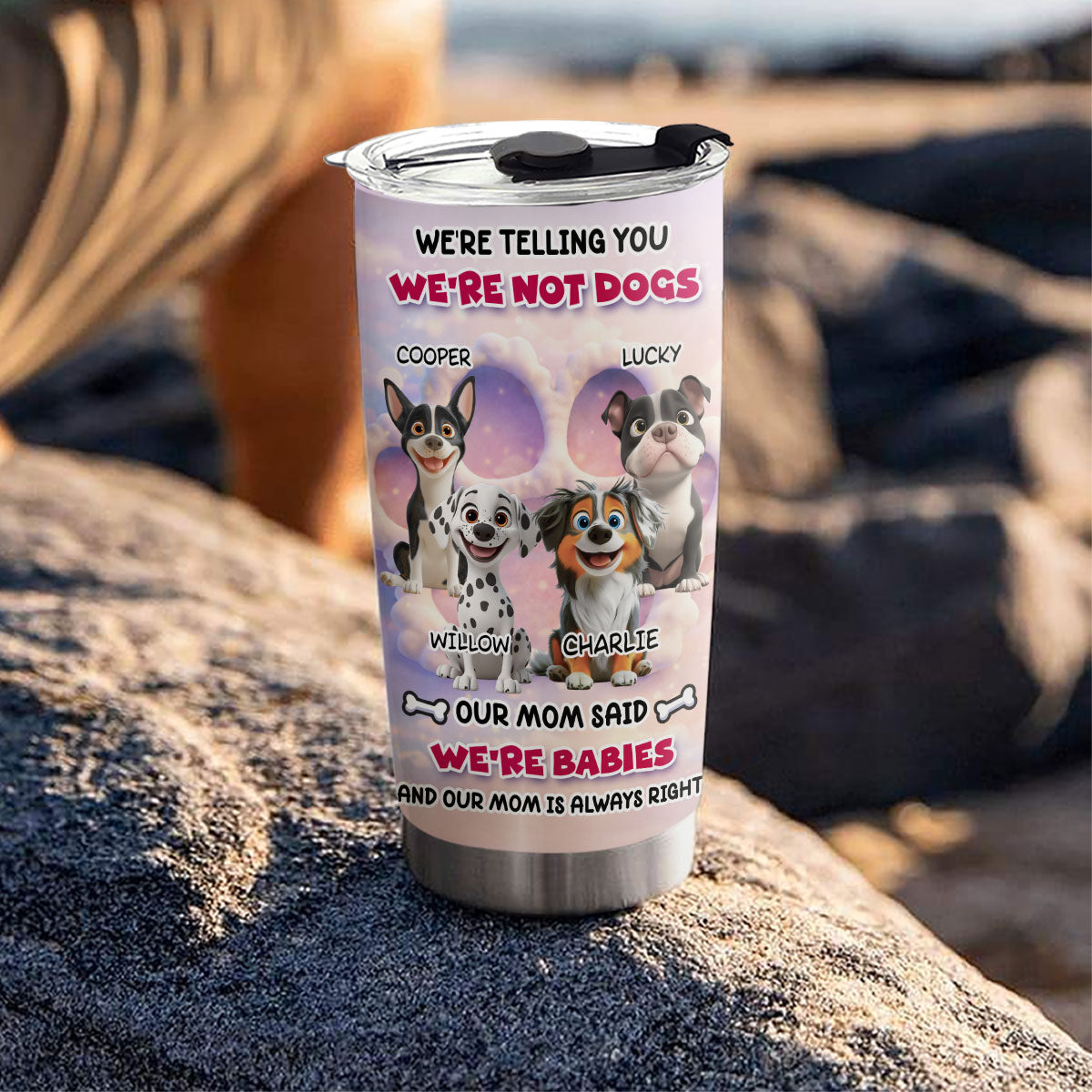 Custom Christmas Birthday Gifts For Dog Lovers • I Am Telling You Cartoon - Personalized 3D Effect Tumbler