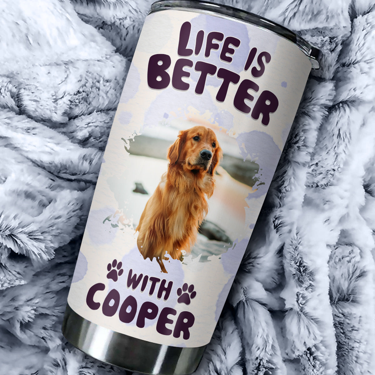 Custom Photo Christmas Birthday Gifts For Dog Lovers • Better Life With My Dog Photo - Personalized Tumbler
