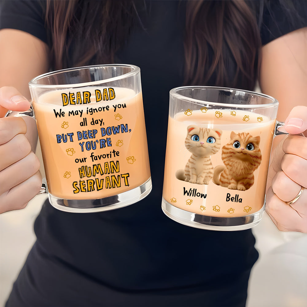 Custom Father's day Birthday Gifts For Cat Dad, Cat Lovers • Best Cat Dad - Personalized Glass Mug