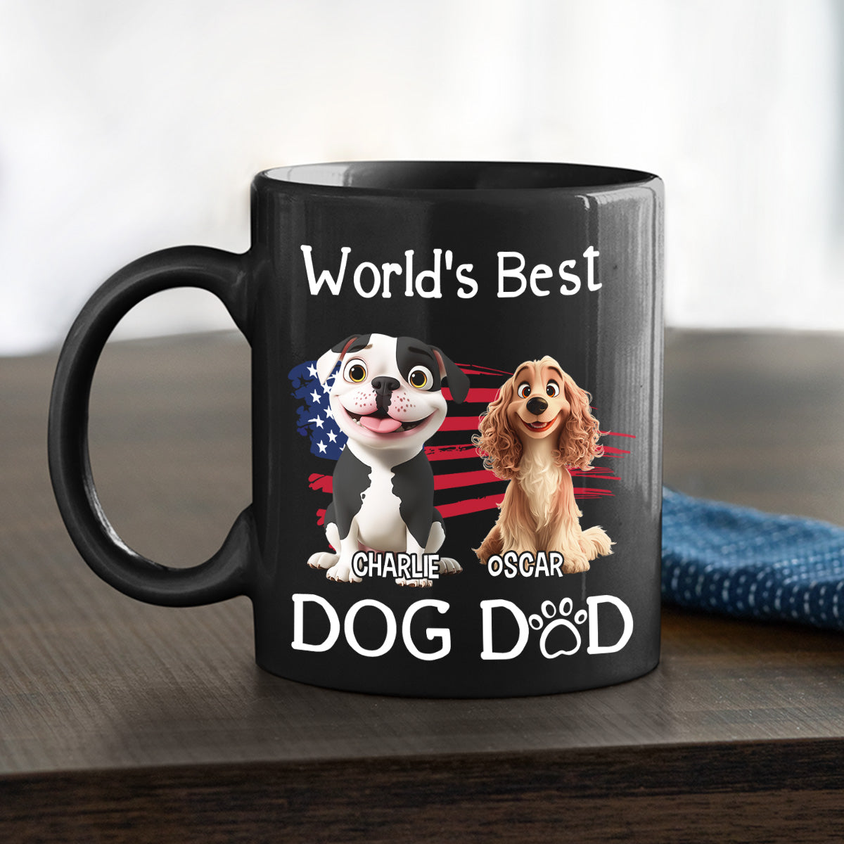 Custom Father's day Birthday Gifts For Dog Dad, Dog Lovers • Worldwide Best Dad - Personalized Coffee Mug
