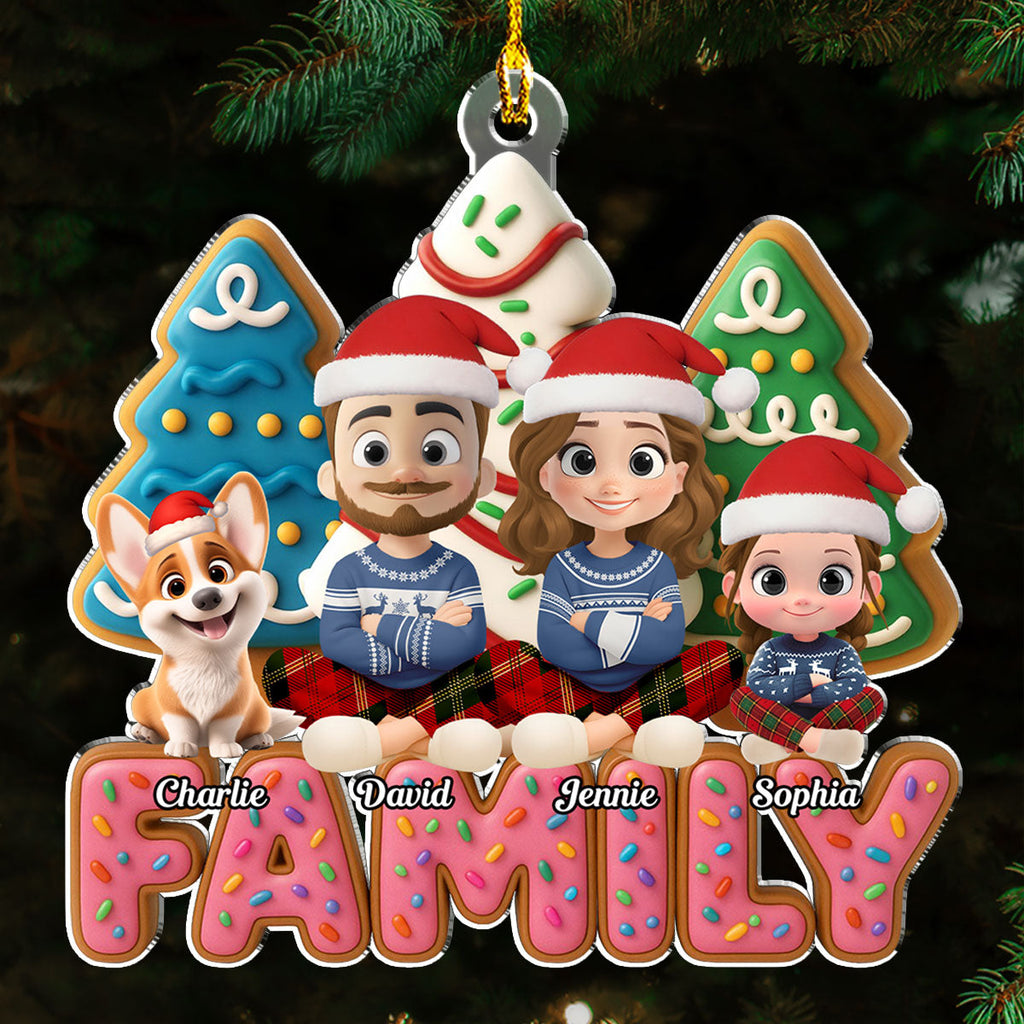 Custom Christmas Decor Home Birthday Gifts For Dog Lovers • Sweet Family Tree - Personalized Acrylic Ornament