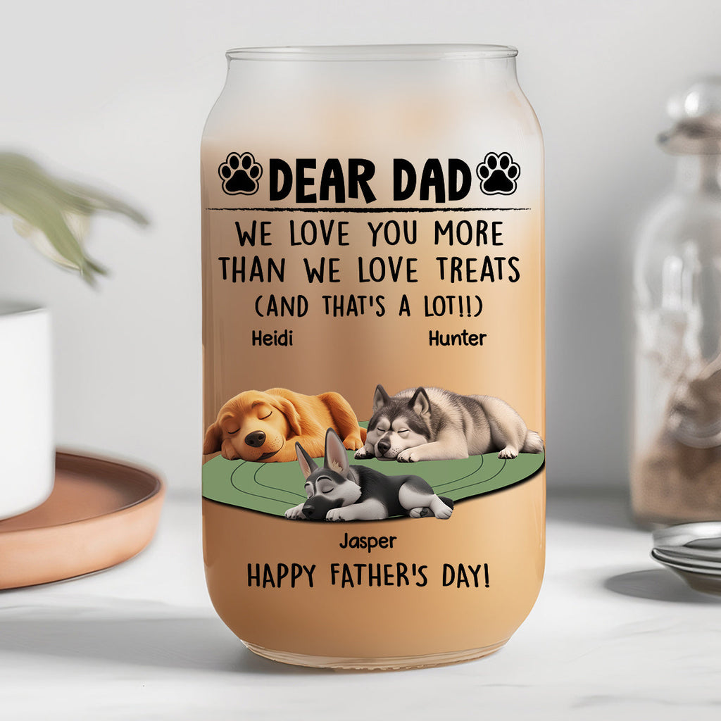 Love You More Than Love Treats - Personalized Glass Can