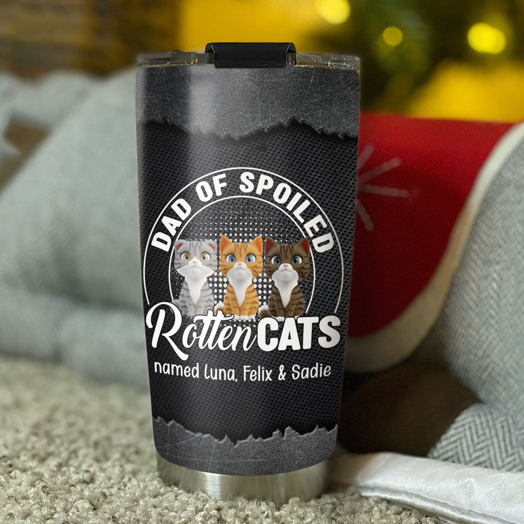 Custom Christmas Birthday Gifts For Cat Lovers • Rotten Cat Cartoon - Personalized Tumbler