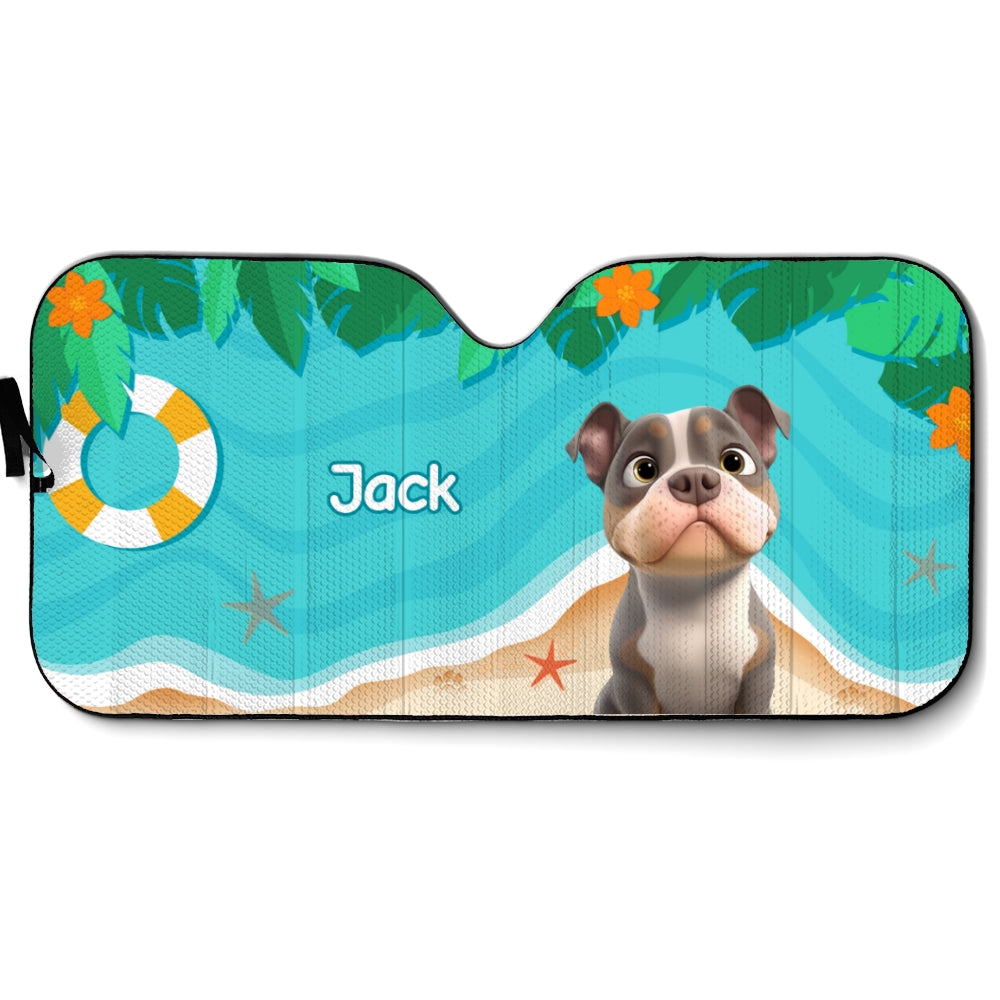 Custom Christmas Birthday Gifts Car Accessories for Dog Parents • Dog Hello Summer - Personalized Car Sunshade