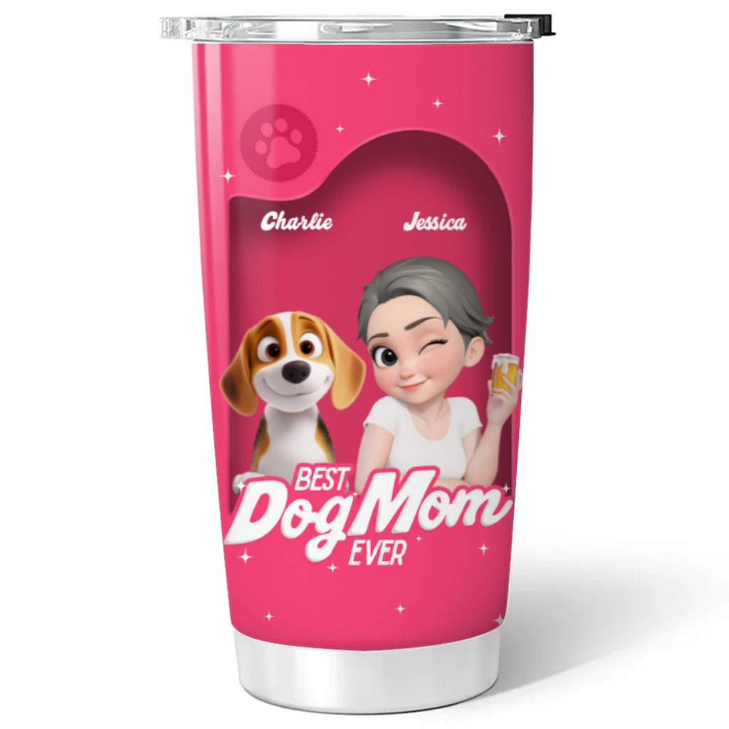 Custom Christmas Birthday Gifts For Dog Mom, Dog Lovers • Us In The Box - Personalized 3D Effect Tumbler