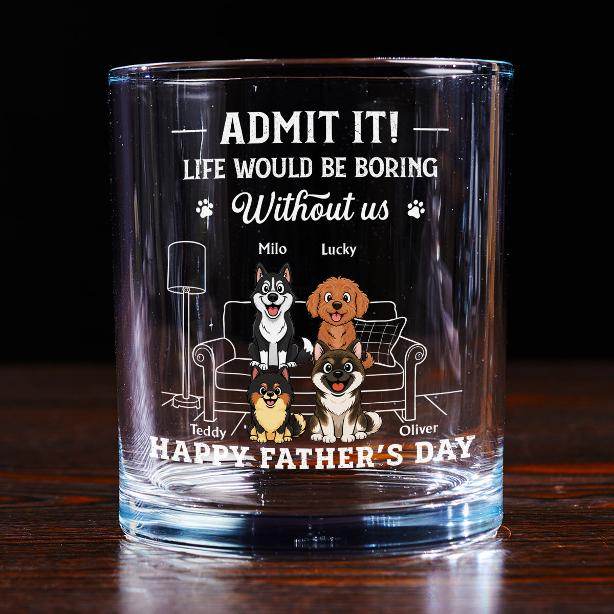 You Deserve All The Tail Wags - Personalized Whiskey Glass