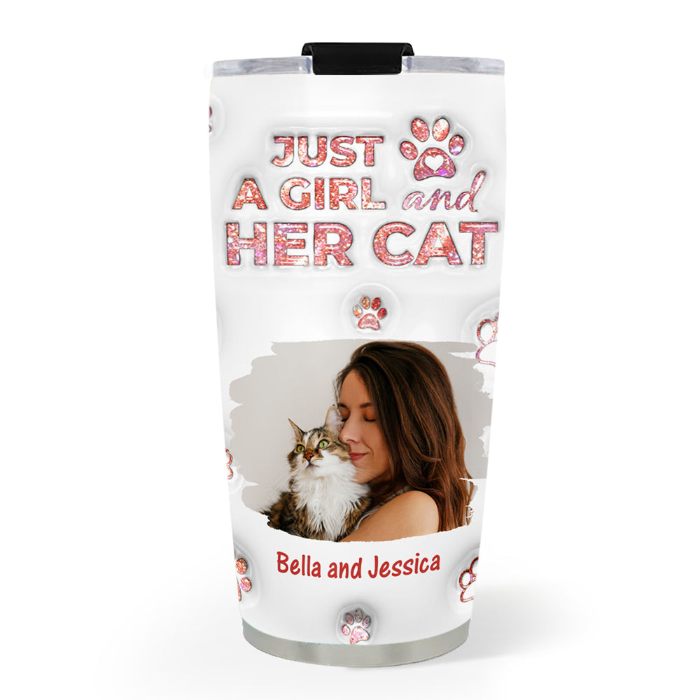 Custom Photo Christmas Birthday Gifts For Cat Mom, Cat Lovers • Cats Are The Miracle Photo - Personalized 3D Inflated Effect Tumbler