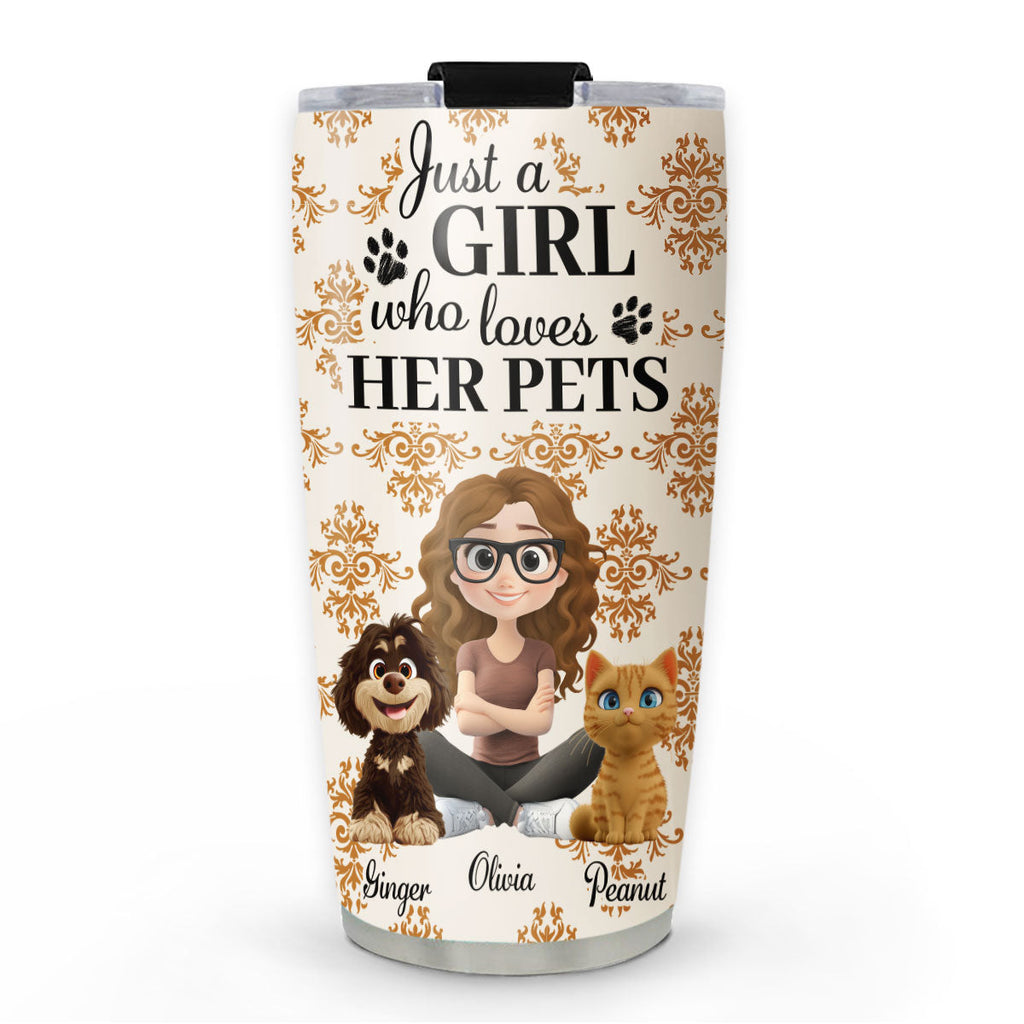Custom Mother's day Birthday Gifts For Pet Mom, Pet Lovers • Season Pet And Girl - Personalized Tumbler