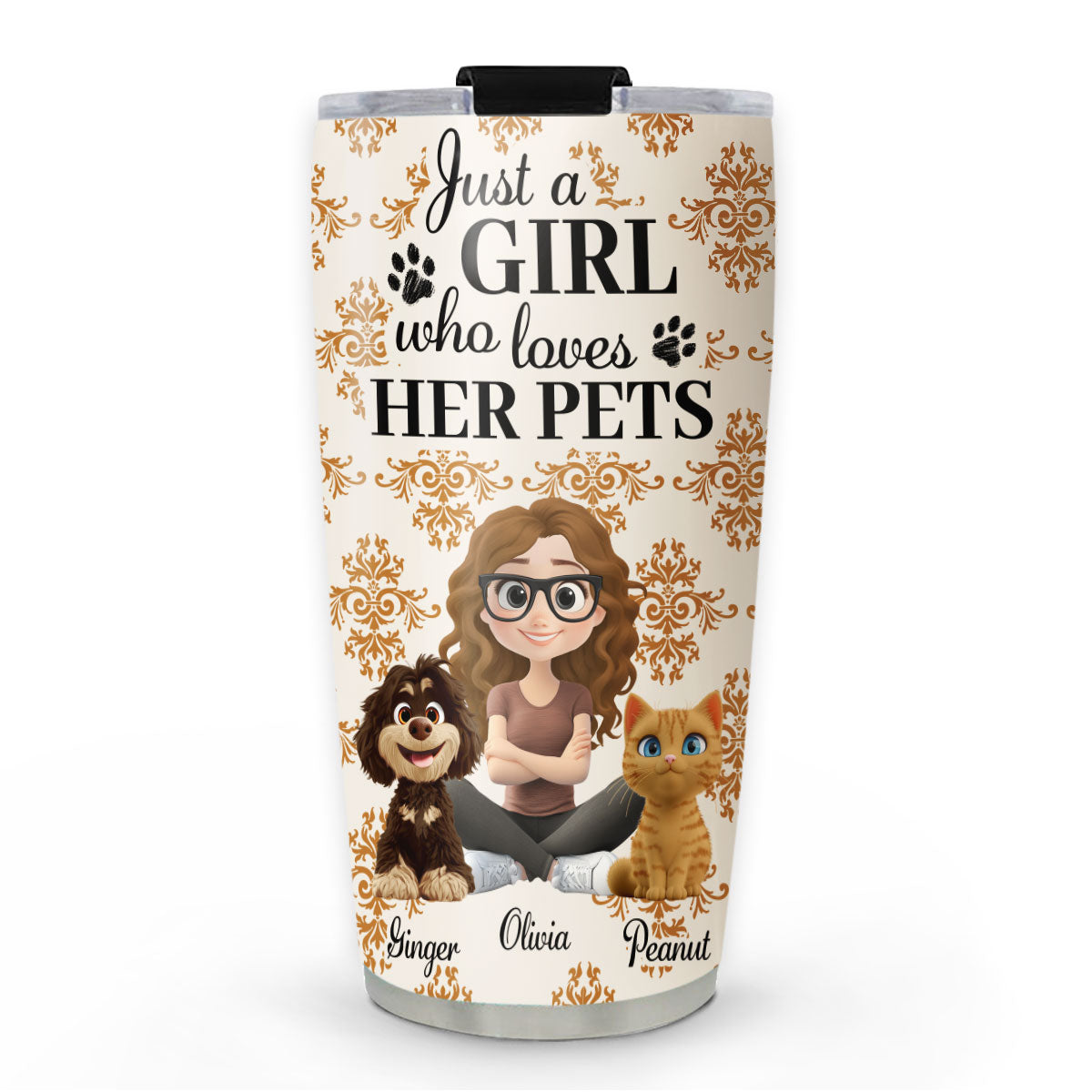 Custom Mother's day Birthday Gifts For Pet Mom, Pet Lovers • Season Pet And Girl - Personalized Tumbler