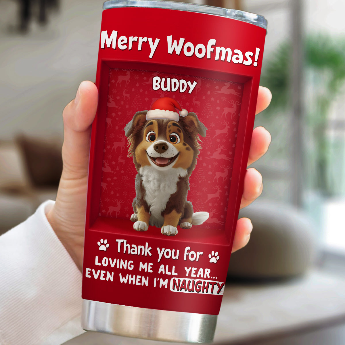 Custom Christmas Birthday Gifts For Dog Mom, Dog Lovers • Nothing To Regret - Personalized 3D Effect Tumbler