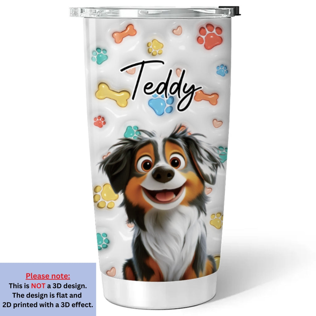 Custom Christmas Birthday Gifts For Dog Lovers • Cute Dog Baby - Personalized 3D Inflated Effect Tumbler