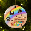 Custom Christmas Memorial Sympathy Gifts For Dogs, Cats • I Wish The Rainbow Bridge Had Visiting Hours - Personalized 3D Inflated Effect Ceramic Ornament
