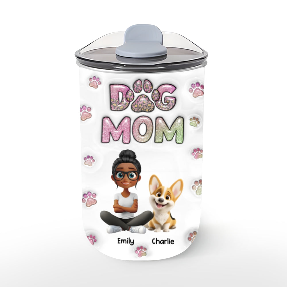 Custom Christmas Birthday Gifts For Dog Lovers • Dog Mom Lovely Chibi - Personalized 10oz Tumbler