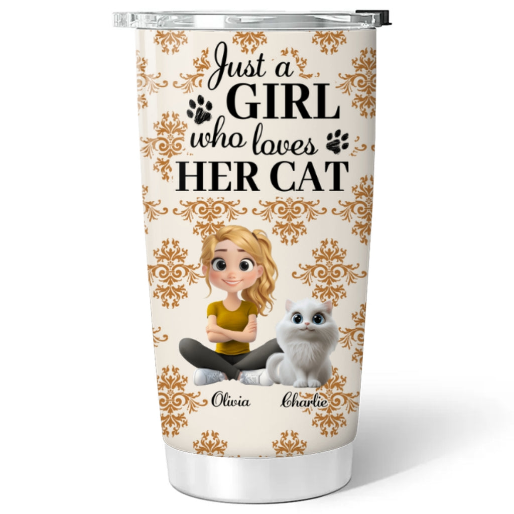Custom Mother's day Birthday Gifts For Pet Mom, Pet Lovers • Season Cat And Girl - Personalized Tumbler