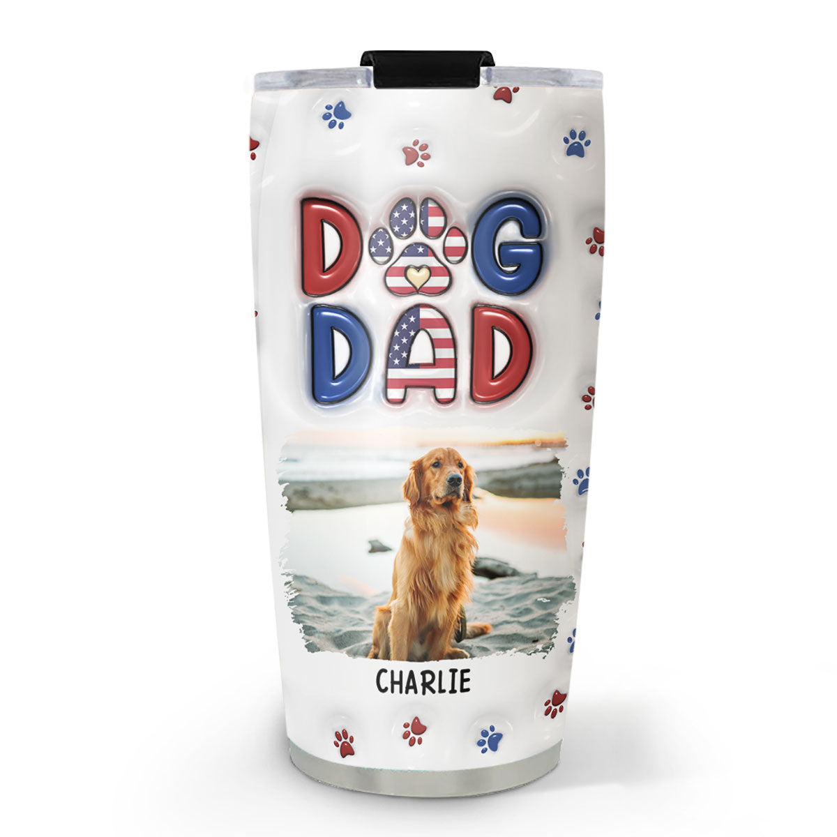 Custom Photo Father's day Birthday Gifts For Dog Dad, Dog Lovers • My Lovely Dog Photo - Personalized 3D Inflated Effect Tumbler