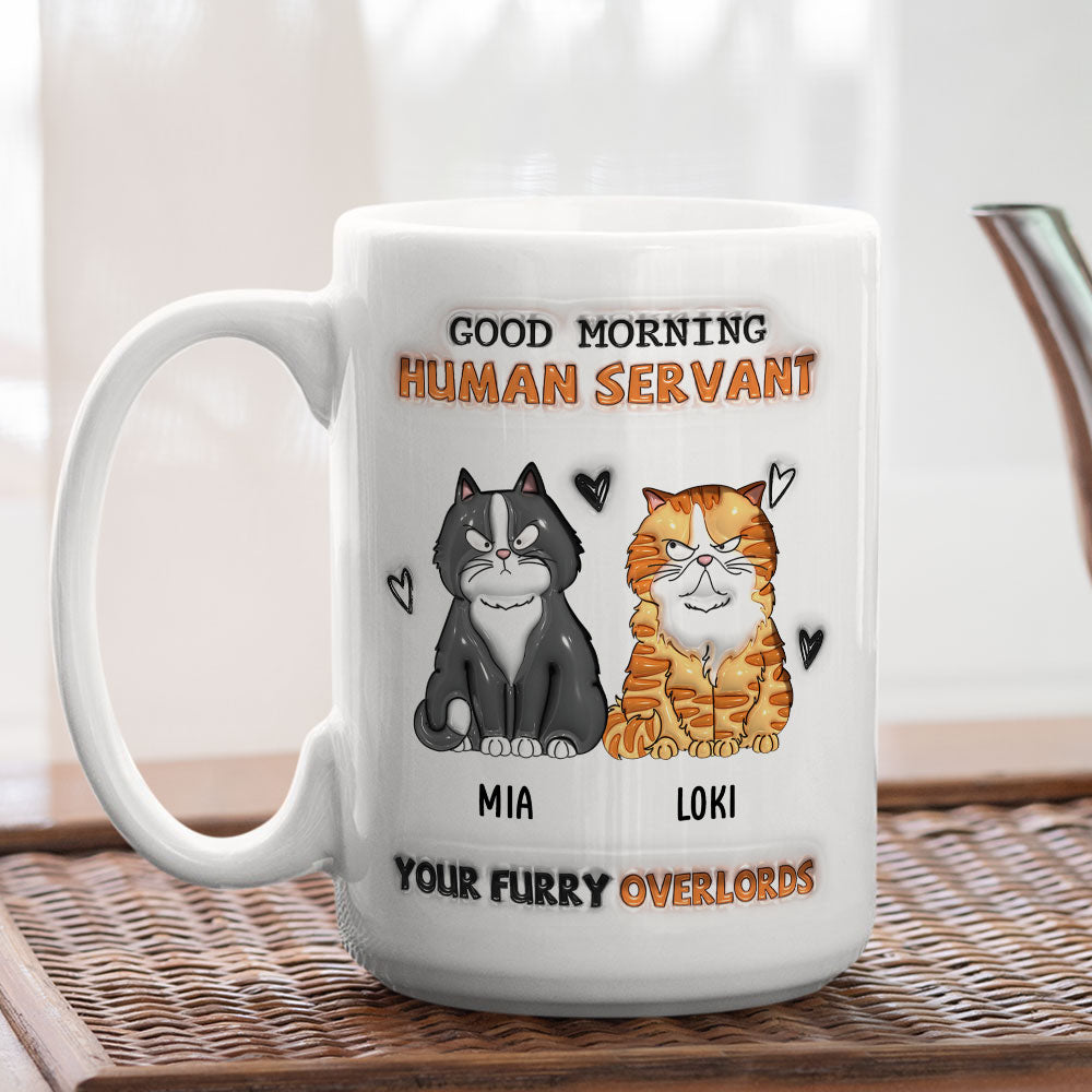 Custom Mother's day Birthday Gifts For Cat Mom, Cat Lovers • From Furry Overlords - Personalized 3D Inflated Effect Mug