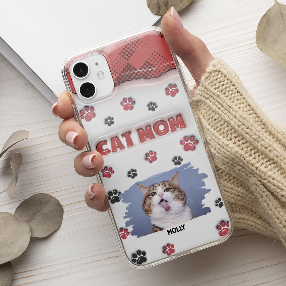 Cat Mom Version Photo - Personalized 3D Inflated Effect Phone Case