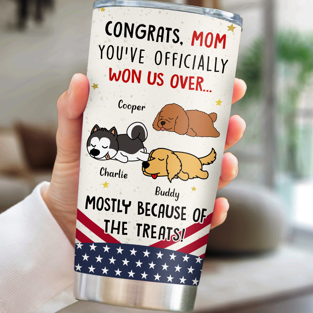 Custom Mother's day Birthday Gifts For Pet Mom, Pet Lovers • Congrats Dog Dad Mom - Personalized Tumbler