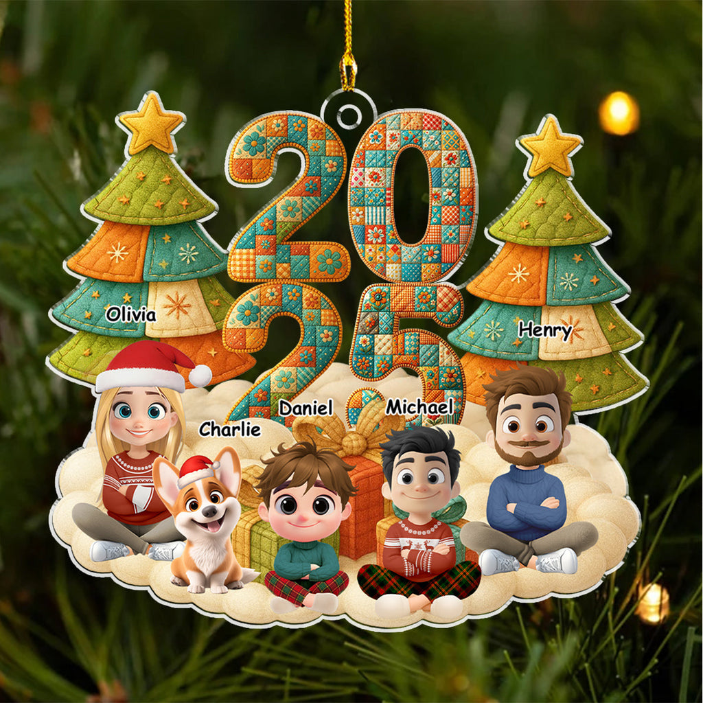 Custom Christmas Decor Home Birthday Gifts For Dog Lovers • A Patchwork Family - Personalized Acrylic Ornament