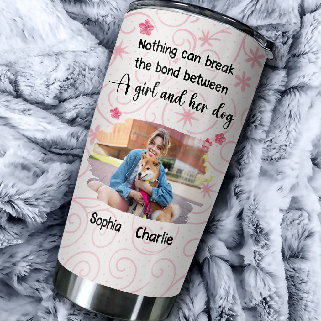 Custom Photo Christmas Birthday Gifts For Dog Lovers • Girls Are In Love With Dogs Photo - Personalized Tumbler