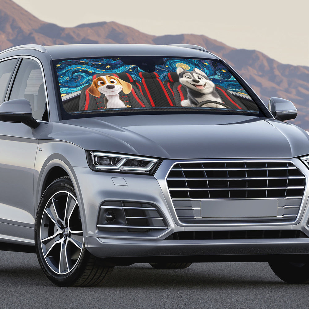 Custom Christmas Birthday Gifts Car Accessories for Pet Parents • Happy Trip - Personalized Car Sunshade