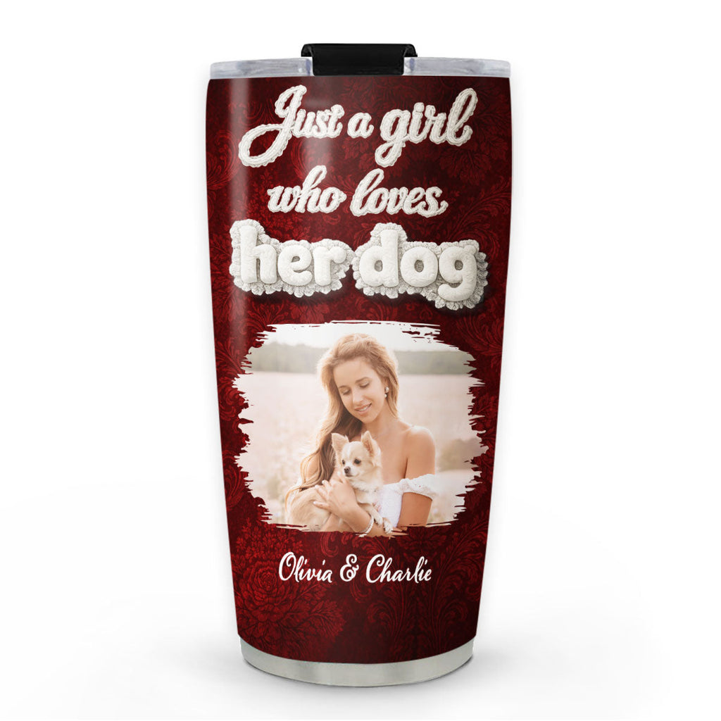 Custom Photo Christmas Birthday Gifts For Dog Mom, Dog Lovers • Realistic Style Dog Mom Photo - Personalized 3D Effect Tumbler