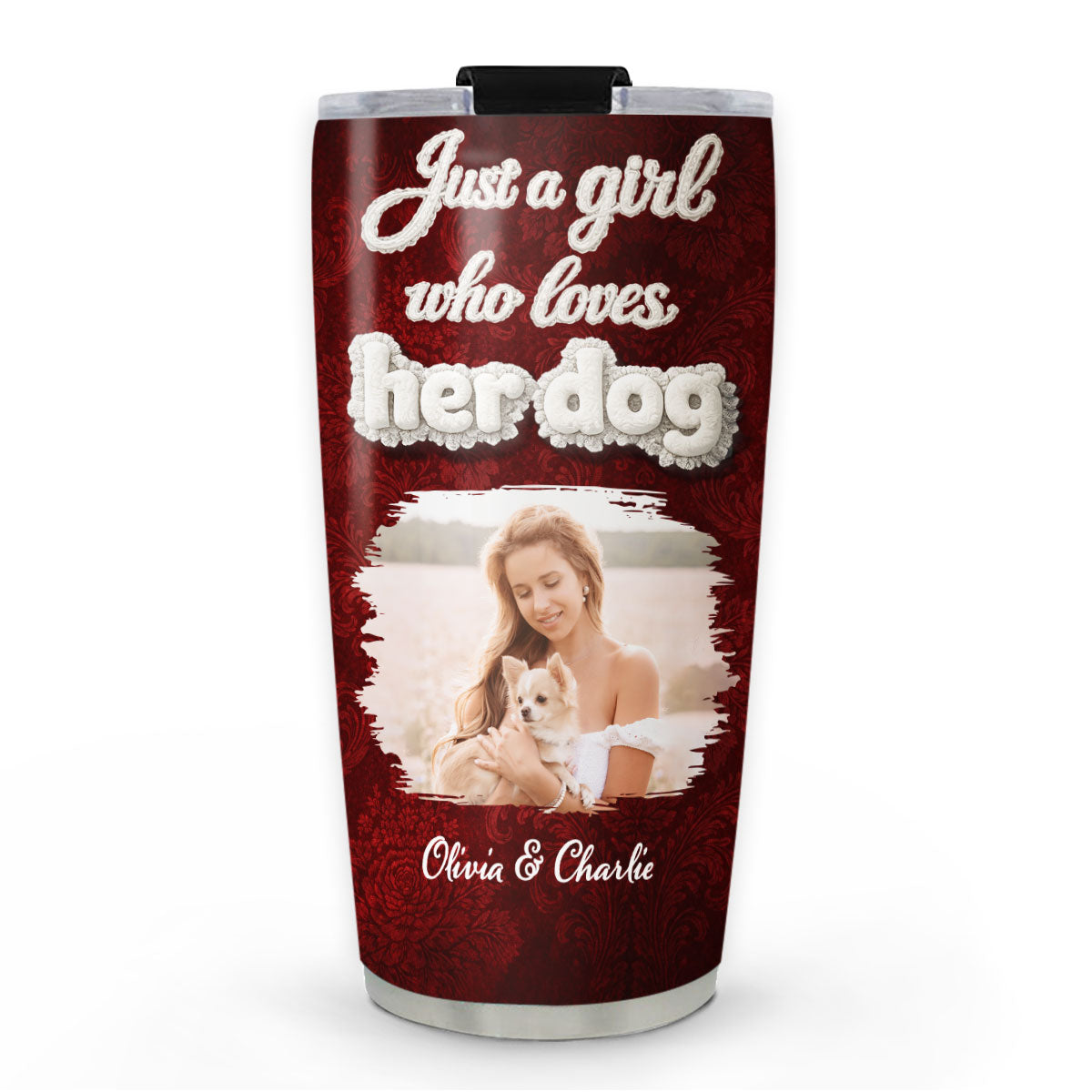 Custom Photo Christmas Birthday Gifts For Dog Mom, Dog Lovers • Realistic Style Dog Mom Photo - Personalized 3D Effect Tumbler