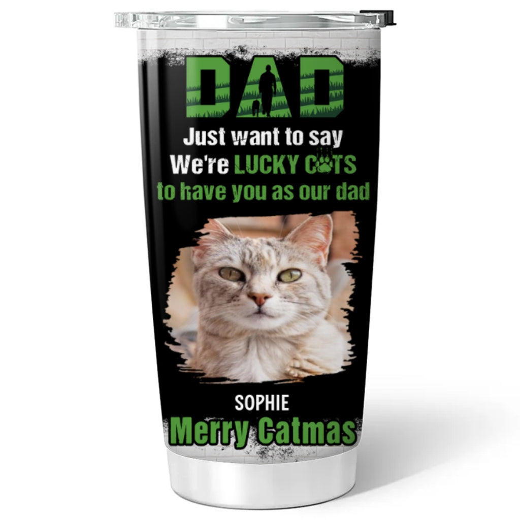Custom Photo Christmas Birthday Gifts For Cat Lovers • Blessed To Have My Cats Photo - Personalized Tumbler