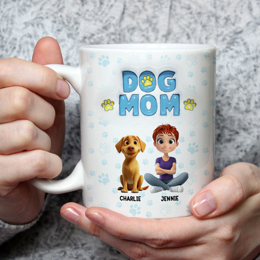 Custom Christmas Birthday Gifts For Dog Lovers • Lovely Mom Of Rotten Dogs - Personalized 3D Inflated Effect Mug