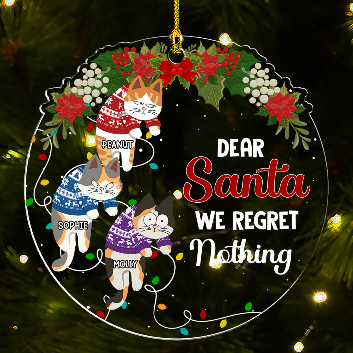 Dear Santa I've Been A Very Good Cat - Personalized Acrylic Ornament