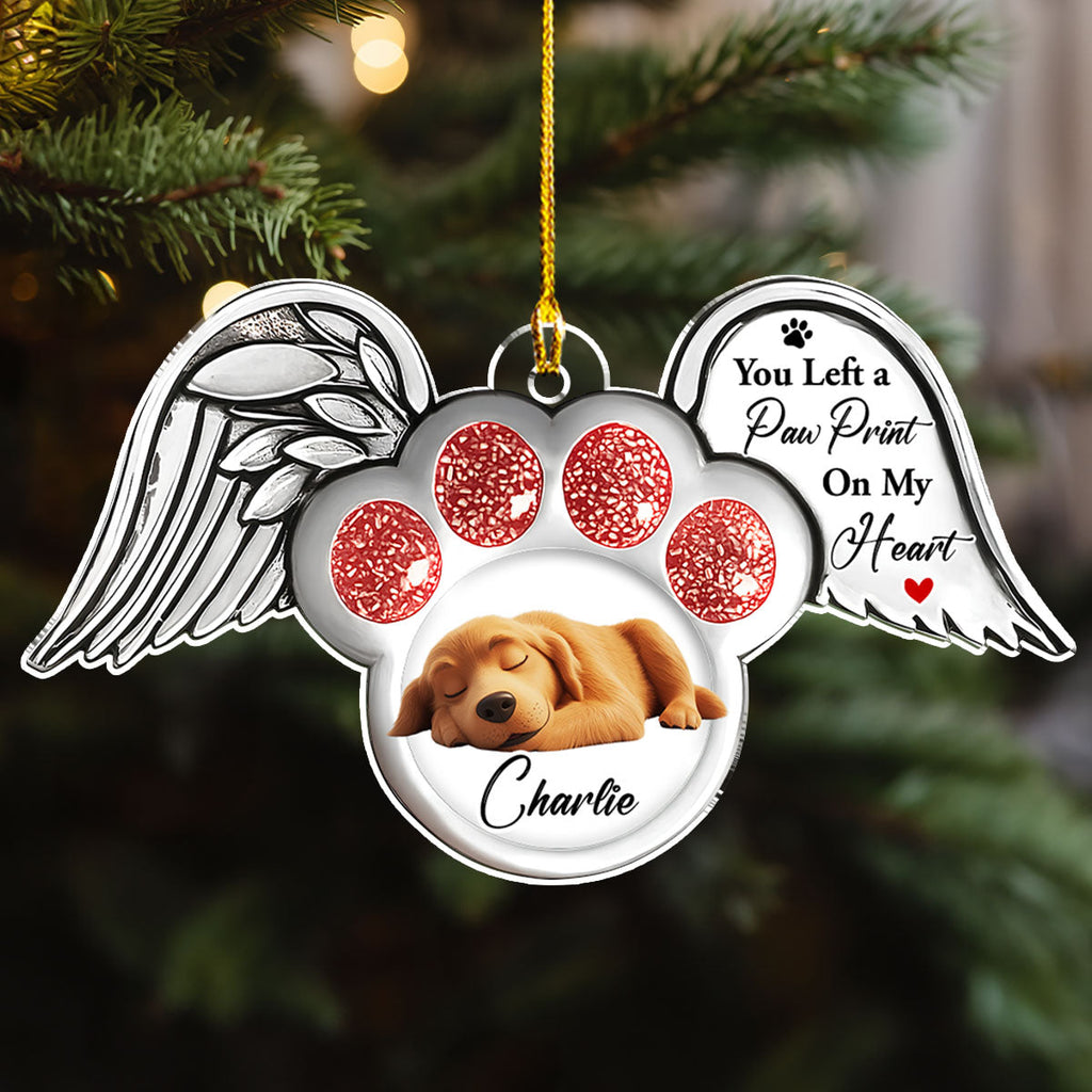 Custom Christmas Memorial Sympathy Gifts For Dogs, Cats • Paw In Heaven - Personalized Acrylic Ornament