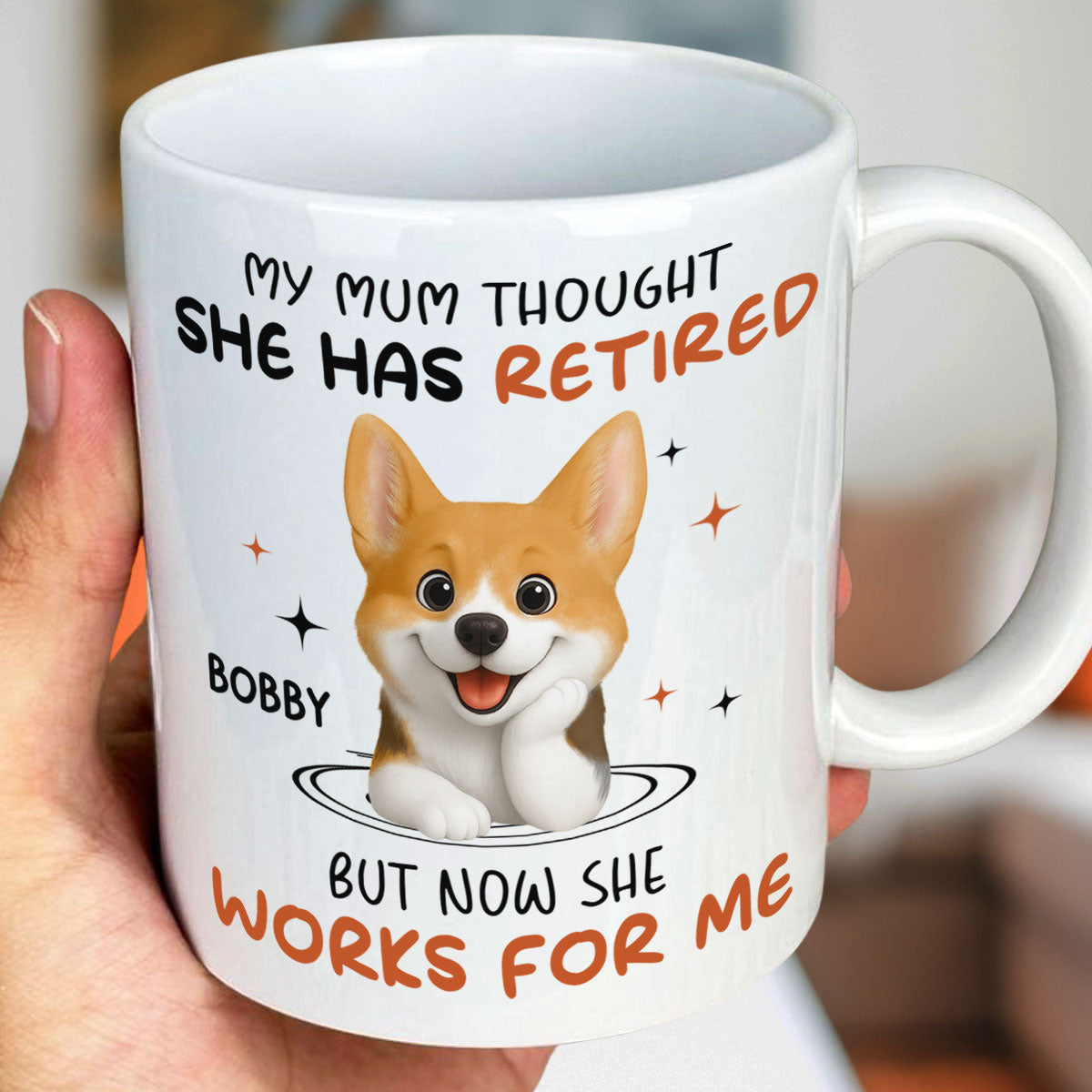 Custom Christmas Birthday Gifts For Dog Mom, Dog Lovers • Work For Me - Personalized Coffee Mug