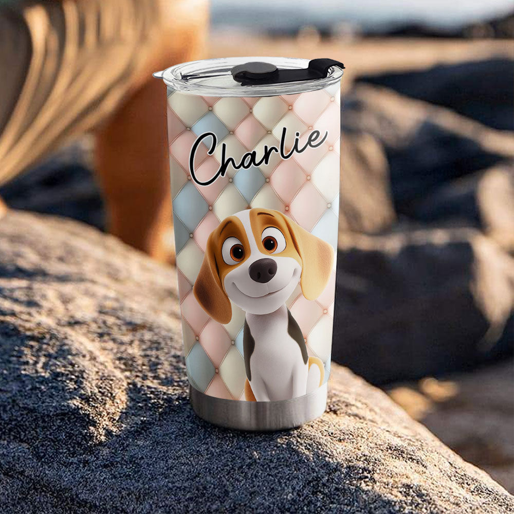 Custom Christmas Birthday Gifts For Dog Mom, Dog Lovers • Puff It Up - Personalized 3D Effect Tumbler