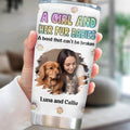 Custom Photo Christmas Birthday Gifts For Cat Mom, Cat Lovers • A Girl And Her Fur Baby Photo - Personalized 3D Inflated Effect Tumbler