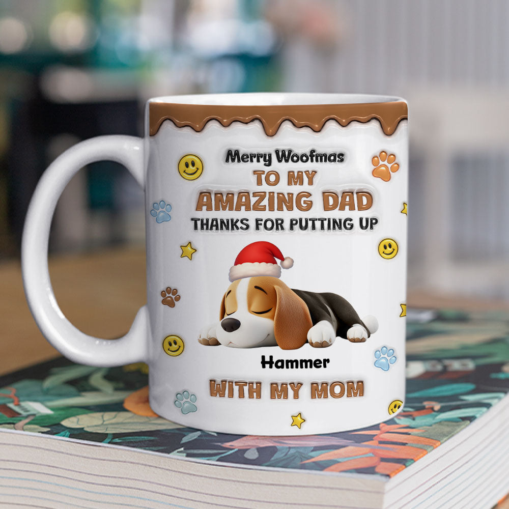 Custom Christmas Birthday Gifts For Dog Lovers • Thank You For All Things Dad - Personalized 3D Inflated Effect Mug