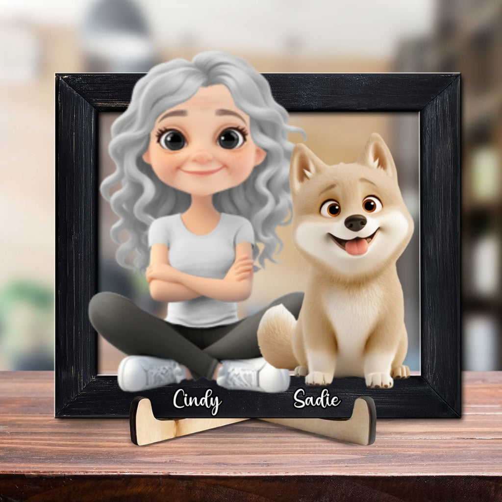 Cute Dog Mum - Personalized Wooden Plaque