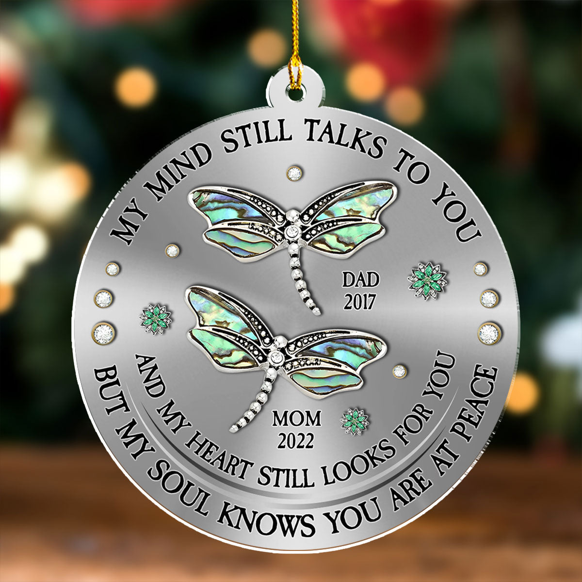 Dragonfly My Mind My Heart My Soul - Personalized Acrylic Ornament